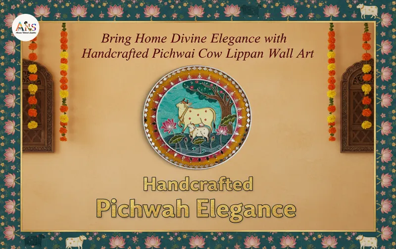 Bring Home Divine Elegance with Handcrafted Pichwai Cow Lippan Wall Art