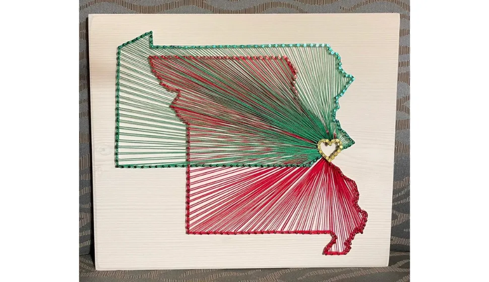 BESTSELLER- Two Overlapping State/Country String Art Sign, Connecting States Countries, 2 State, Wedding, Cotton Anniversary Gift, Realtor