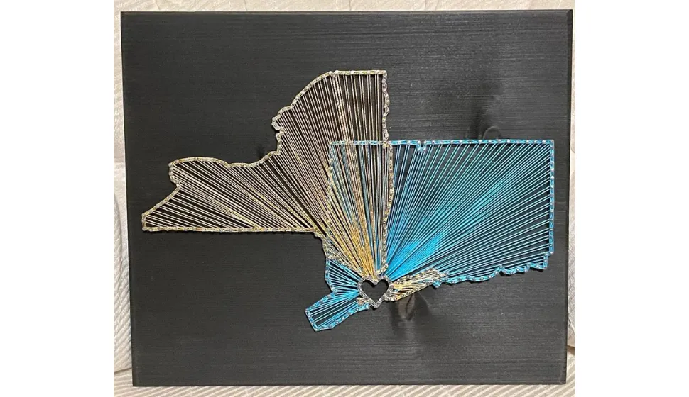 BESTSELLER- Two Overlapping State/Country String Art Sign, Connecting States Countries, 2 State, Wedding, Cotton Anniversary Gift, Realtor