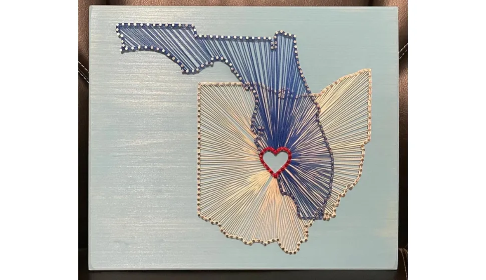 BESTSELLER- Two Overlapping State/Country String Art Sign, Connecting States Countries, 2 State, Wedding, Cotton Anniversary Gift, Realtor